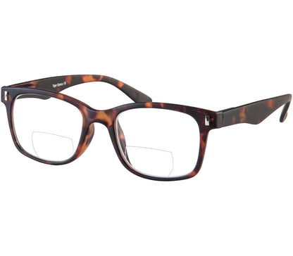 Otter (Tortoiseshell) large unisex bifocal reading glasses with a dark brown tortoiseshell frame.