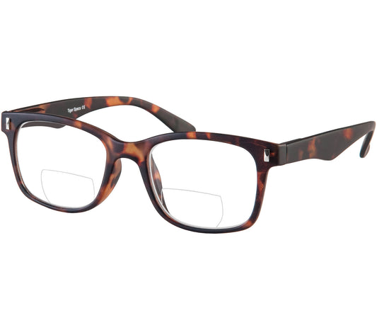 Otter (Tortoiseshell) large unisex bifocal reading glasses with a dark brown tortoiseshell frame.