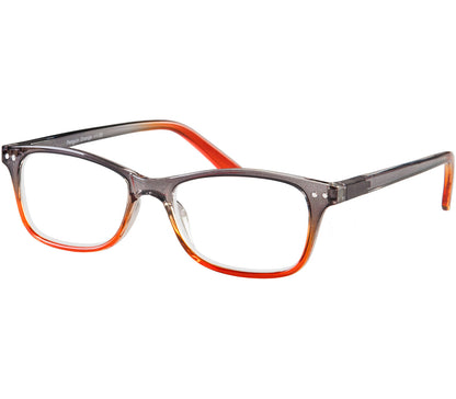 Penguin (Orange) classic vintage style, unisex reading glasses with a two tone orange and grey frame.