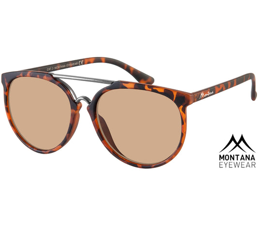Java (Tortoiseshell) retro style tortoiseshell sunglasses with oval, brown tinted lenses.