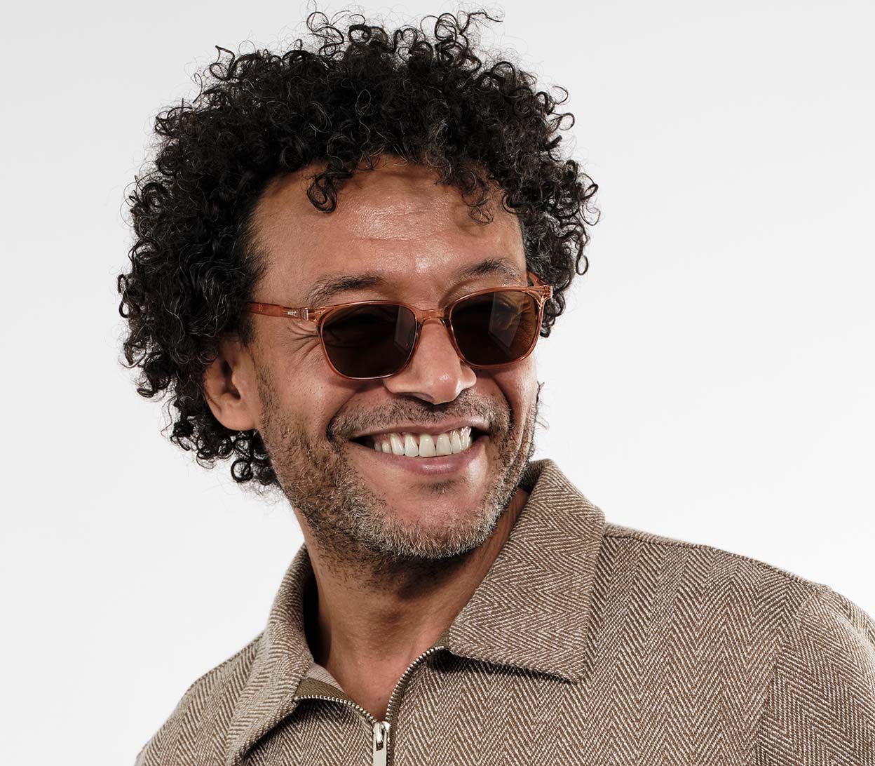 Pisa (Clear) large, oversized retro style, bifocal reading sunglasses. Clear frame and tinted smoke grey lenses. Front view.