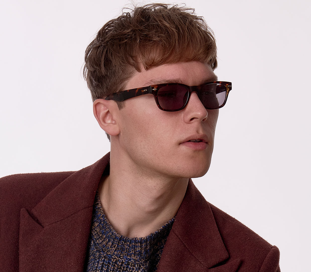 Skyline (Black) retro shape tortoiseshell, bifocal reading glasses. Smoke grey tinted lenses and chunky arms. Front view.